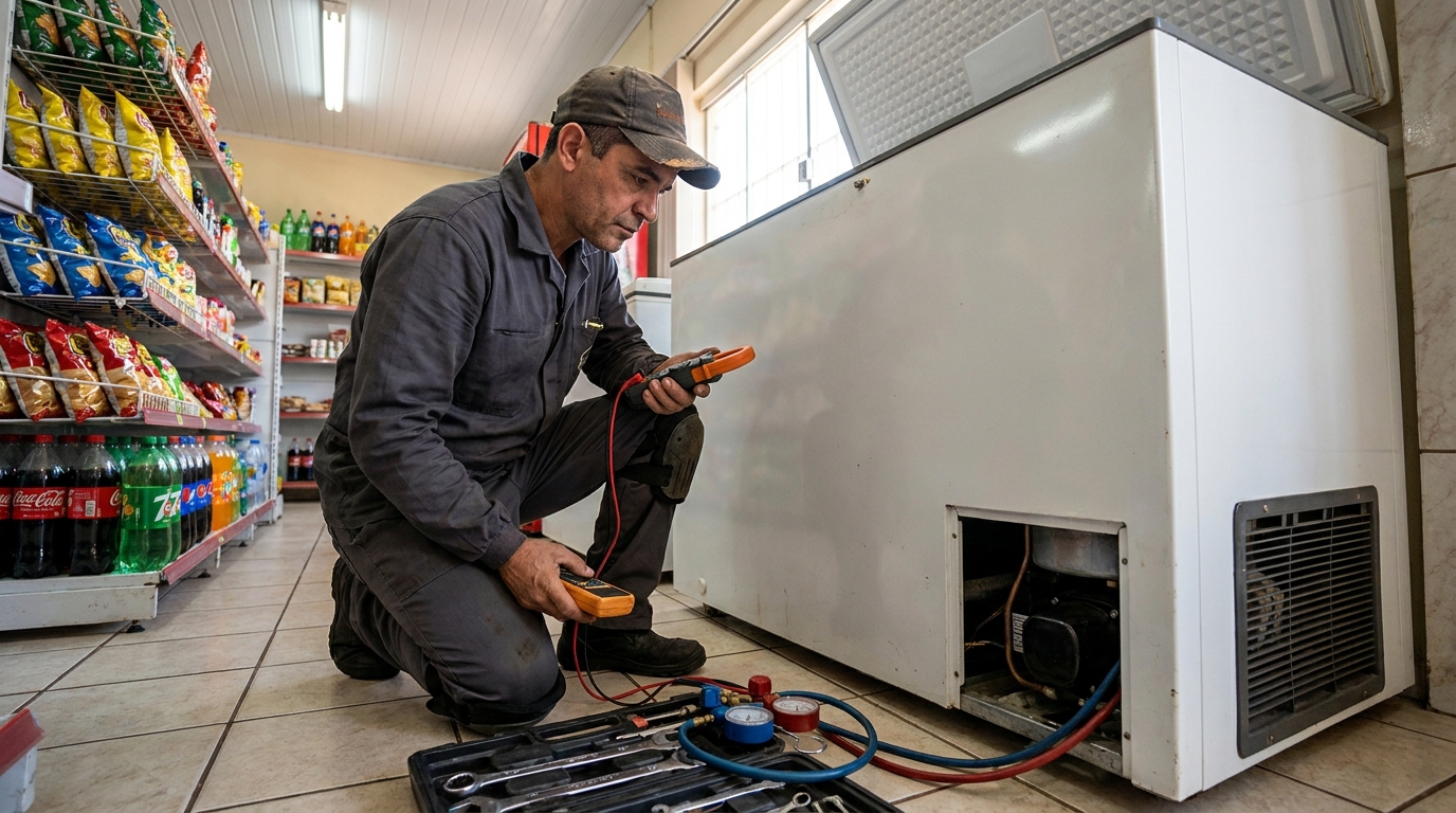 Reparo na placa eletrônica do freezer em Santo André‑SP